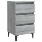 vidaXL Bed Cabinet With Metal Legs Grey Sonoma 40x35x69 cm
