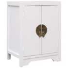 vidaXL Bedside Cabinet White 38x28x52 cm Paulownia Wood