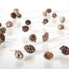 Robert Dyas 30 LED Cone Copper String Lights - Warm White (Glitter Finish)