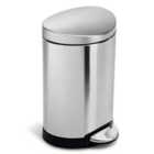 Simplehuman 6L Semi-round Bin, Brushed