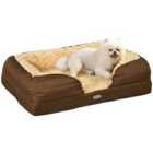 PawHut Dog Bed Calming Pet Bed Dog Mattress for Small Dogs - Brown