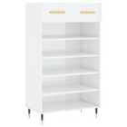 Vidaxl Shoe Cabinet High Gloss White 60X35X105 Cm Engineered Wood