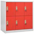 Vidaxl Locker Cabinet Light Grey And Red 90X45X92.5 Cm Steel