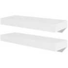 Vidaxl 2 White Mdf Floating Wall Display Shelves Book/Dvd Storage