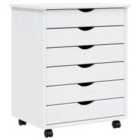 Vidaxl Rolling Cabinet With Drawers Moss White Solid Wood Pine