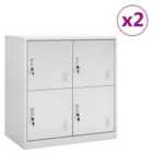 Vidaxl Locker Cabinets 2 Pcs Light Grey 90X45X92.5 Cm Steel