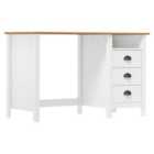 Vidaxl Desk Hill With 3 Drawers 120X50X74 Cm Solid Pine Wood