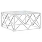 Vidaxl Coffee Table 80X80X40 Cm Stainless Steel And Glass