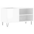 Vidaxl Record Cabinet High Gloss White 85X38X48 Cm Engineered Wood
