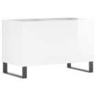 Vidaxl Record Cabinet High Gloss White 74.5X38X48 Cm Engineered Wood