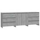 Vidaxl 3 Piece Sideboard Grey Sonoma Engineered Wood