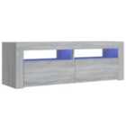 vidaXL TV Cabinet with LED Lights Grey Sonoma 120x35x40 cm