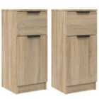 Vidaxl Sideboards 2 Pcs Sonoma Oak 30X30X70 Cm Engineered Wood