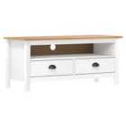 Vidaxl Tv Cabinet Hill White 110X40X47 Cm Solid Pine Wood