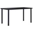 Vidaxl Dining Table Black 140X70X75 Cm Tempered Glass
