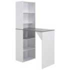Vidaxl Bar Table With Cabinet White 115X59X200 Cm