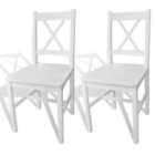 vidaXL Dining Chairs 2 pcs White Pinewood