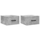 Vidaxl Wall-mounted Bedside Cabinets 2 Pcs Concrete Grey 35X35X20 Cm