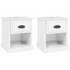 Vidaxl Bedside Cabinets 2 Pcs High Gloss White 39X39X47.5 Cm Engineered Wood