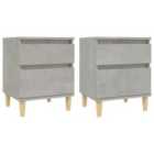 Vidaxl Bedside Cabinets 2 Pcs Concrete Grey 40X35X50 Cm