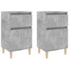 Vidaxl Bedside Cabinets 2 Pcs Concrete Grey 40X35X70 Cm