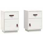 Vidaxl Bedside Cabinets 2 Pcs White 40X34X55 Cm Solid Wood Pine