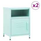 Vidaxl Nightstands 2 Pcs Mint 35X35X51 Cm Steel