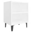 Vidaxl Bed Cabinet With Metal Legs White 40X30X50 Cm