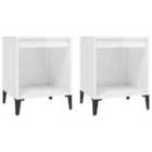 Vidaxl Bedside Cabinets 2 Pcs High Gloss White 40X35X50 Cm