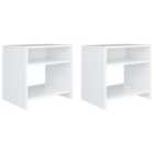 Vidaxl Bedside Cabinets 2 Pcs White 40X30X40 Cm Engineered Wood