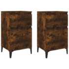 Vidaxl Bedside Cabinets 2 Pcs Smoked Oak 40X35X70 Cm