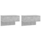 Vidaxl Wall-mounted Bedside Cabinets 2 Pcs Concrete Grey