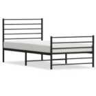 Vidaxl Metal Bed Frame With Headboard And Footboard Black 100X190 Cm