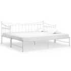 Vidaxl Pull-out Sofa Bed Frame White Metal 90X200 Cm