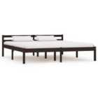 Vidaxl Bed Frame Dark Brown Solid Pine Wood 180X200 Cm 6Ft Super King