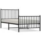 Vidaxl Metal Bed Frame With Headboard And Footboard Black 90X190 Cm 3Ft Single