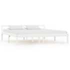 Vidaxl Bed Frame White Solid Pine Wood 180X200 Cm 6Ft Super King
