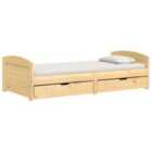 Vidaxl Day Bed With 2 Drawers Irun 90X200 Cm Solid Wood Pine