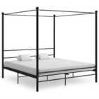 Vidaxl Canopy Bed Frame Black Metal 180X200 Cm 6Ft Super King