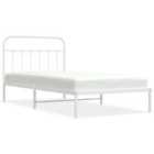 Vidaxl Metal Bed Frame With Headboard White 107X203 Cm