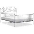Vidaxl Bed Frame Grey Metal 160X200 Cm