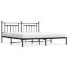 Vidaxl Metal Bed Frame With Headboard Black 193X203 Cm