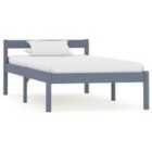 Vidaxl Bed Frame Grey Solid Pine Wood 90X200 Cm
