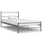 Vidaxl Bed Frame Grey Metal 90X200 Cm