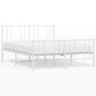 Vidaxl Metal Bed Frame With Headboard And Footboard White 135X190 Cm 4Ft6 Double