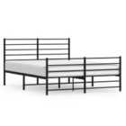 Vidaxl Metal Bed Frame With Headboard And Footboard Black 150X200 Cm 5Ft King Size