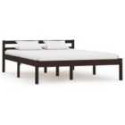 Vidaxl Bed Frame Dark Brown Solid Pine Wood 140X200 Cm