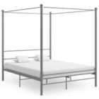 Vidaxl Canopy Bed Frame Grey Metal 160X200 Cm