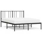 Vidaxl Metal Bed Frame With Headboard Black 120X190 Cm 4Ft Small Double