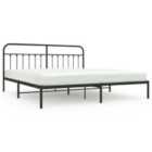 Vidaxl Metal Bed Frame With Headboard Black 200X200 Cm